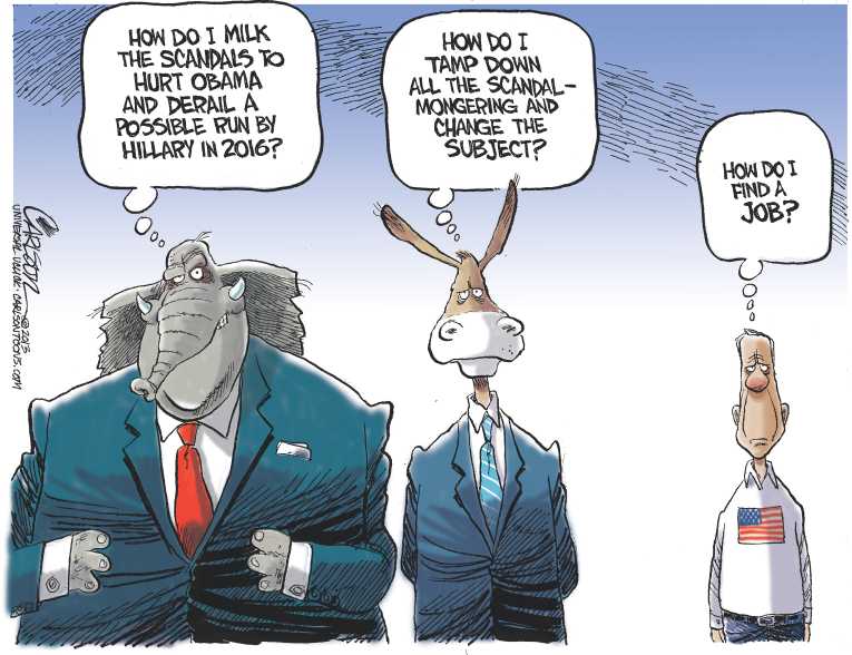 Political/Editorial Cartoon by Stuart Carlson on Dow Reaches Record High