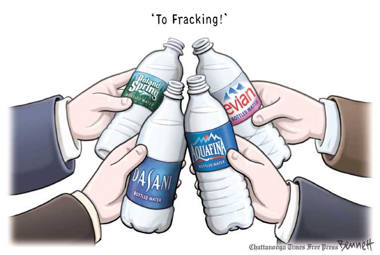 Political/Editorial Cartoon by Clay Bennett, Chattanooga Times Free Press on Fracking Receives Huge Endorsement