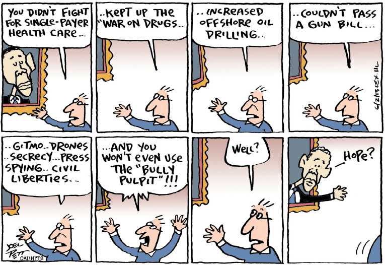 Political/Editorial Cartoon by Joel Pett, Lexington Herald-Leader, CWS/CartoonArts Intl. on Obama Defends Domestic Spying