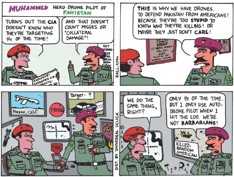 Political/Editorial Cartoon by Ted Rall on Military News