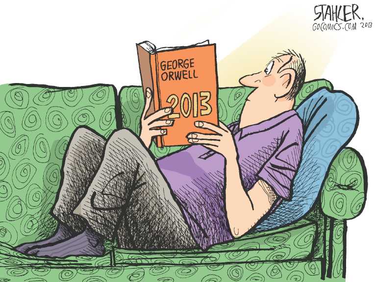 Political/Editorial Cartoon by Jeff Stahler on Obama Defends Terrorism Measures