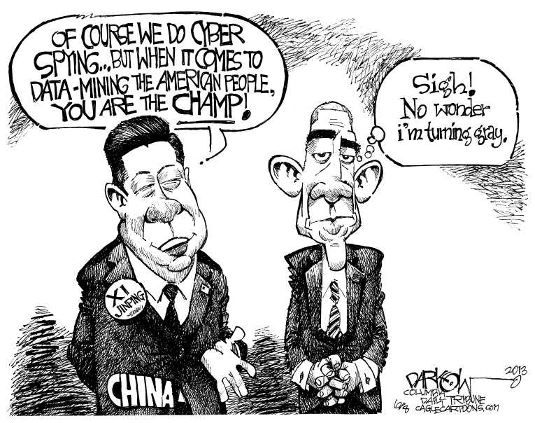 Political/Editorial Cartoon by John Darkow, Columbia Daily Tribune, Missouri on President Meets With Xi Jinping