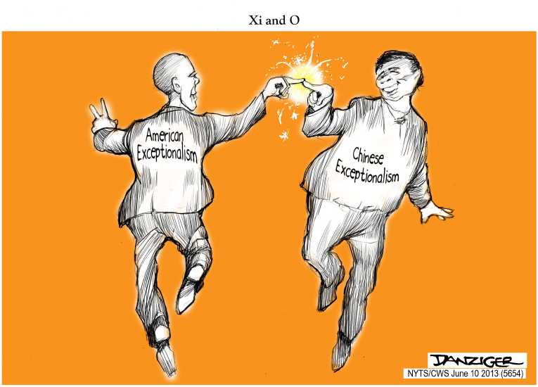 Political/Editorial Cartoon by Jeff Danziger, CWS/CartoonArts Intl. on President Meets With Xi Jinping