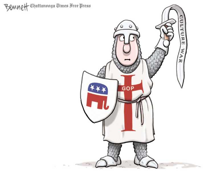 Political/Editorial Cartoon by Clay Bennett, Chattanooga Times Free Press on Republican Party Goes Further Right