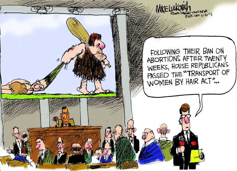 Political/Editorial Cartoon by Mike Luckovich, Atlanta Journal-Constitution on GOP Fighting for Traditional Values