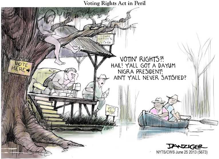 Political/Editorial Cartoon by Jeff Danziger, CWS/CartoonArts Intl. on Court Guts Voting Rights Act