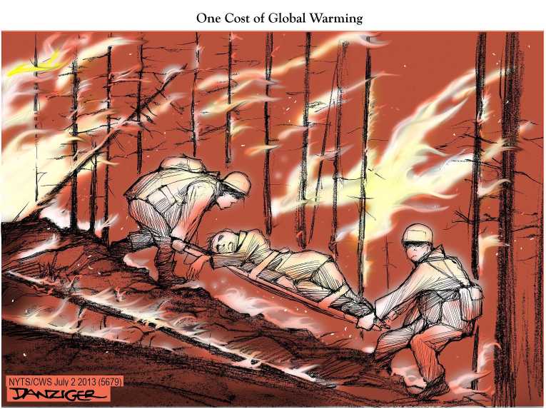 Political/Editorial Cartoon by Jeff Danziger, CWS/CartoonArts Intl. on Record Heat Scorches Southwest
