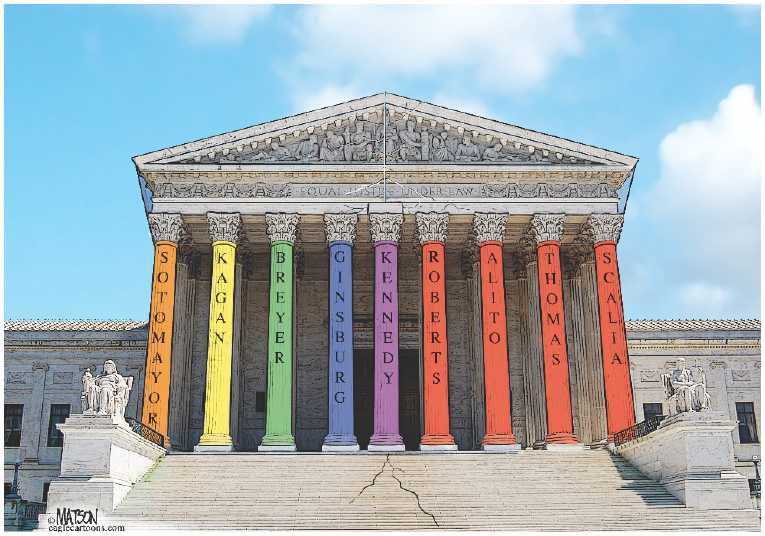 Political/Editorial Cartoon by RJ Matson, Cagle Cartoons on Equality Wins Big in Supreme Court