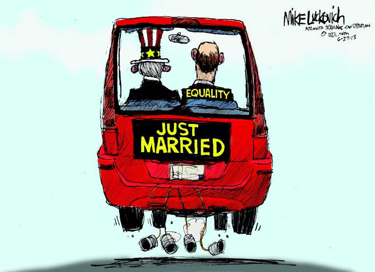 Political/Editorial Cartoon by Mike Luckovich, Atlanta Journal-Constitution on Equality Wins Big in Supreme Court