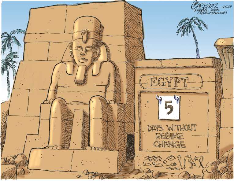 Political/Editorial Cartoon by Stuart Carlson on Morsi Overthrown in Coup