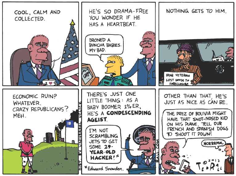 Political/Editorial Cartoon by Ted Rall on Drone Strikes Continue