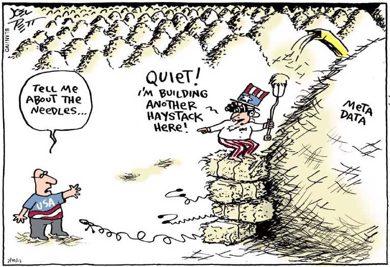 Political/Editorial Cartoon by Joel Pett, Lexington Herald-Leader, CWS/CartoonArts Intl. on President Defends Domestic Spying