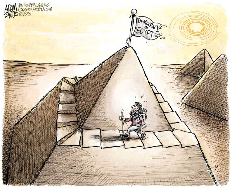 Political/Editorial Cartoon by Adam Zyglis, The Buffalo News on Egpytian Government Evolving