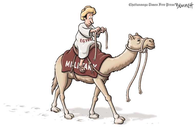 Political/Editorial Cartoon by Clay Bennett, Chattanooga Times Free Press on Egpytian Government Evolving