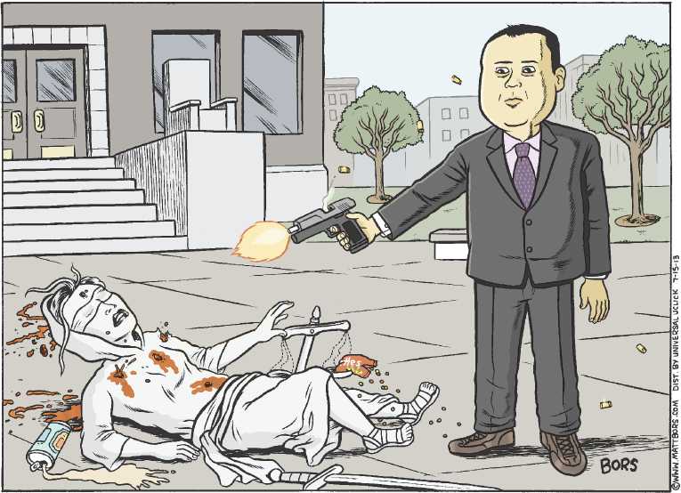 Political/Editorial Cartoon by Matt Bors on Martin’s Killer Acquitted