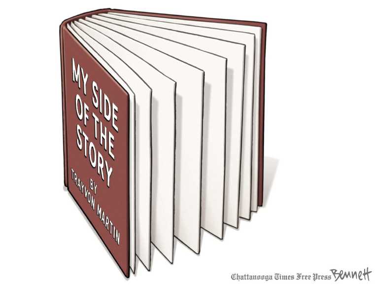 Political/Editorial Cartoon by Clay Bennett, Chattanooga Times Free Press on Martin’s Killer Acquitted