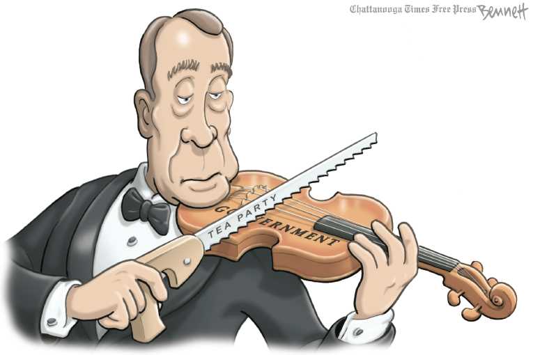Political/Editorial Cartoon by Clay Bennett, Chattanooga Times Free Press on GOP Setting New Standards