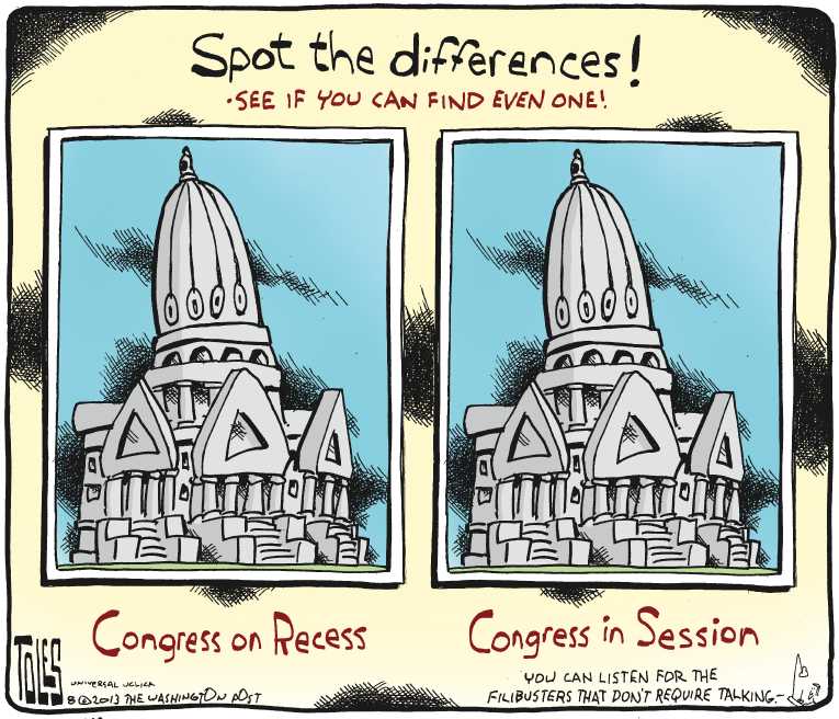 Political/Editorial Cartoon by Tom Toles, Washington Post on Congress Returns to Session