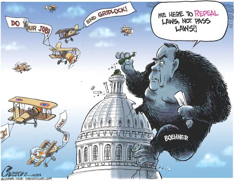 Political/Editorial Cartoon by Stuart Carlson on Congress Returns to Session