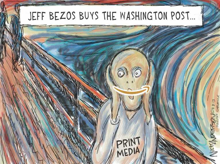 Political/Editorial Cartoon by Nick Anderson, Houston Chronicle on Washington Post Sold