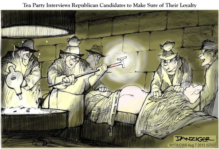 Political/Editorial Cartoon by Jeff Danziger, CWS/CartoonArts Intl. on Tea Party Turns Up the Heat