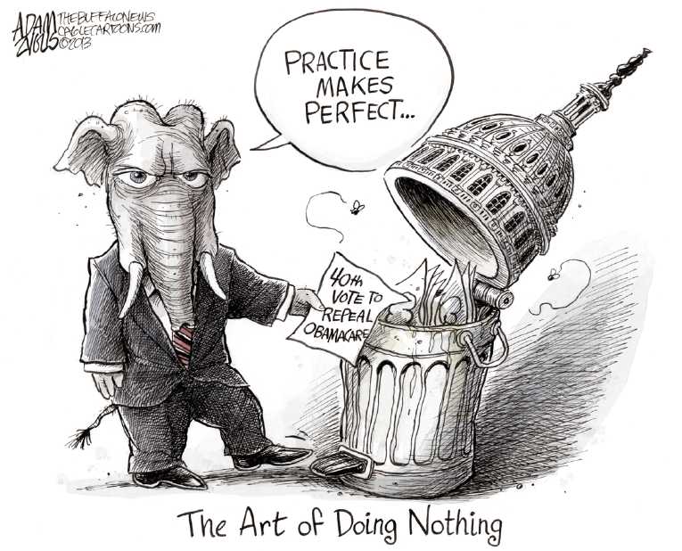 Political/Editorial Cartoon by Adam Zyglis, The Buffalo News on Tea Party Turns Up the Heat