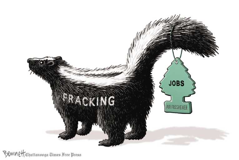 Political/Editorial Cartoon by Clay Bennett, Chattanooga Times Free Press on Gas Prices Drop Slightly