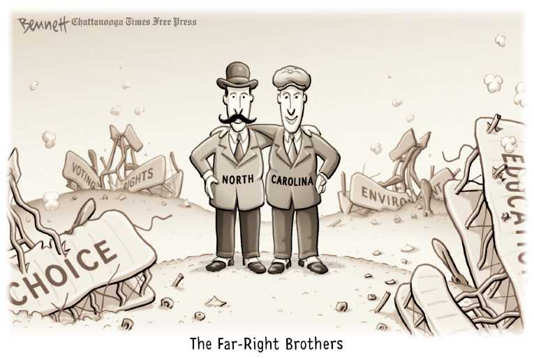 Political/Editorial Cartoon by Clay Bennett, Chattanooga Times Free Press on Texas Senator Gaining Momentum