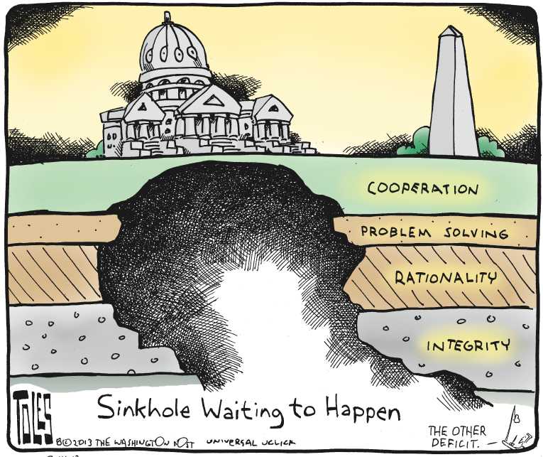 Political/Editorial Cartoon by Tom Toles, Washington Post on Congress Goes On Vacation