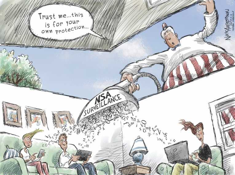 Political/Editorial Cartoon by Nick Anderson, Houston Chronicle on Obama Vows to Keep Abuses Secret