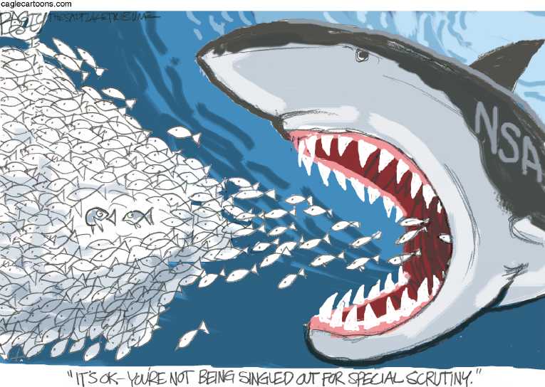 Political/Editorial Cartoon by Pat Bagley, Salt Lake Tribune on Obama Vows to Keep Abuses Secret