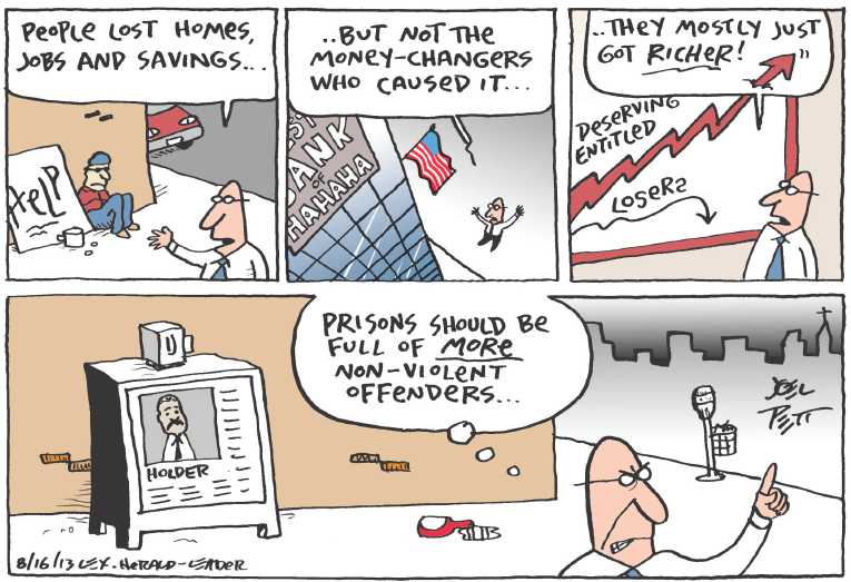 Political/Editorial Cartoon by Joel Pett, Lexington Herald-Leader, CWS/CartoonArts Intl. on Economy Bouncing Back
