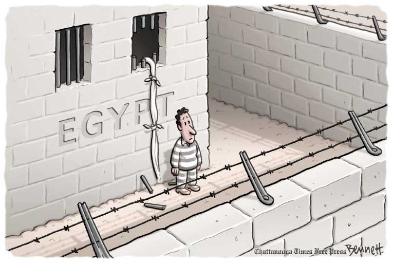 Political/Editorial Cartoon by Clay Bennett, Chattanooga Times Free Press on Egypt Stabilizing