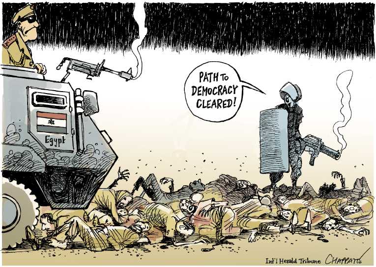 Political/Editorial Cartoon by Patrick Chappatte, International Herald Tribune on Egypt Stabilizing