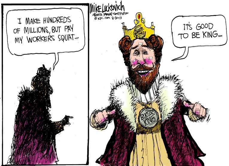 Political/Editorial Cartoon by Mike Luckovich, Atlanta Journal-Constitution on Middle Class Stagnant