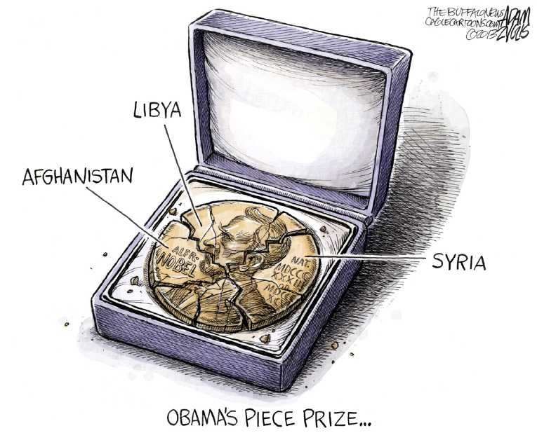 Political/Editorial Cartoon by Adam Zyglis, The Buffalo News on War With Syria Imminent