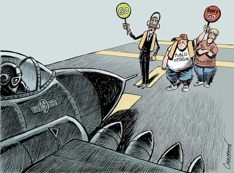 Political/Editorial Cartoon by Patrick Chappatte, International Herald Tribune on War With Syria Imminent