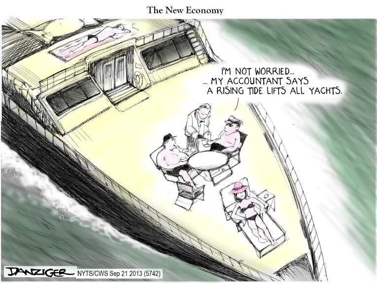 Political/Editorial Cartoon by Jeff Danziger, CWS/CartoonArts Intl. on Wealth Disparity Widening