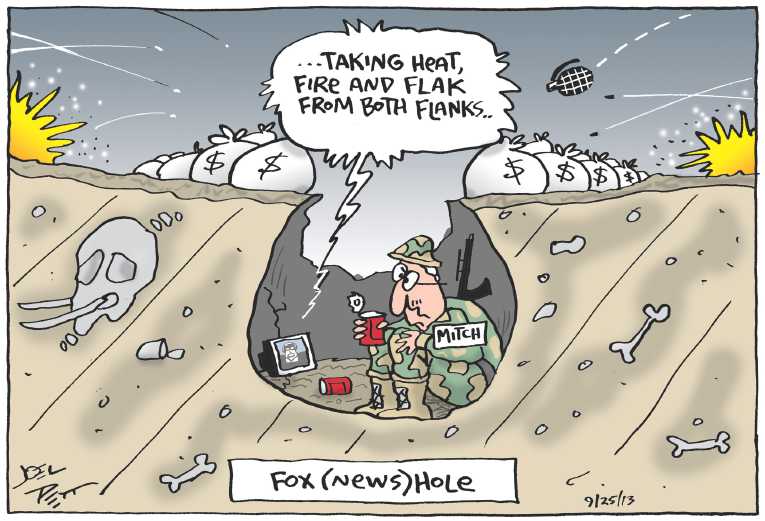 Political/Editorial Cartoon by Joel Pett, Lexington Herald-Leader, CWS/CartoonArts Intl. on GOP Threatens Gov’t. Shutdown