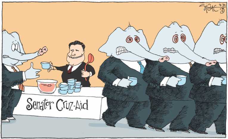 Political/Editorial Cartoon by Signe Wilkinson, Philadelphia Daily News on Ted Cruz Unites Party