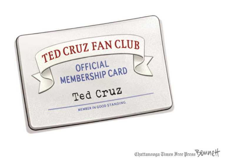 Political/Editorial Cartoon by Clay Bennett, Chattanooga Times Free Press on Ted Cruz Unites Party