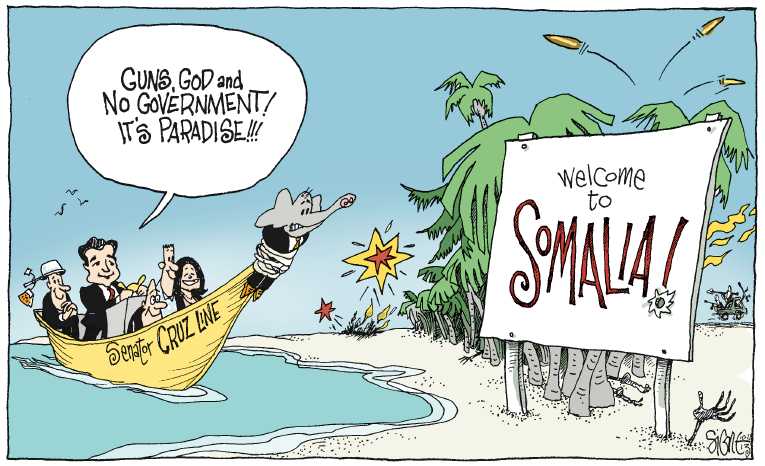 Political/Editorial Cartoon by Signe Wilkinson, Philadelphia Daily News on Cruz Stays the Course