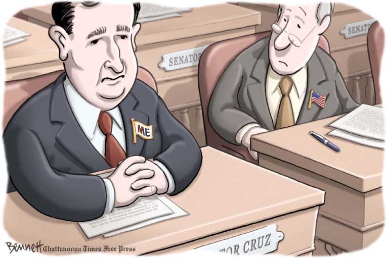 Political/Editorial Cartoon by Clay Bennett, Chattanooga Times Free Press on Cruz Stays the Course