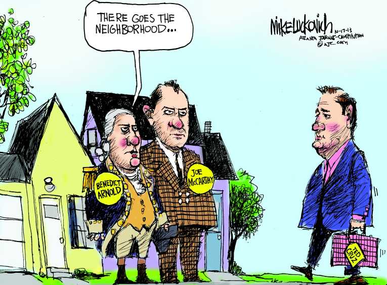 Political/Editorial Cartoon by Mike Luckovich, Atlanta Journal-Constitution on Tea Party Turns on GOP