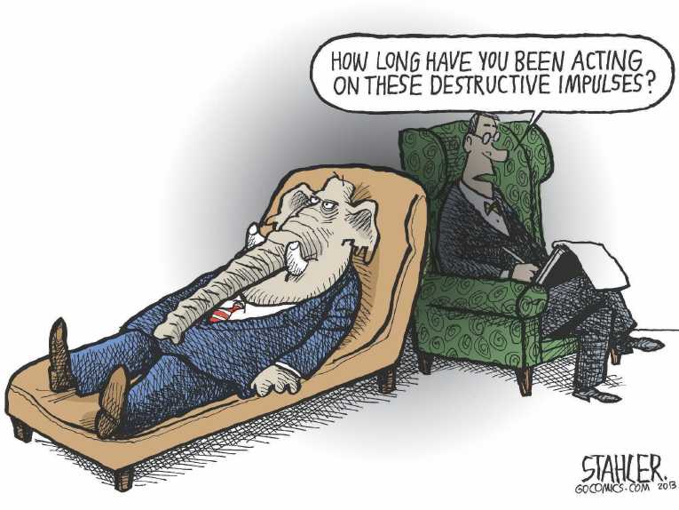 Political/Editorial Cartoon by Jeff Stahler on GOP Upset With Site Woes