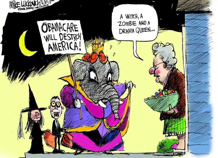 Political/Editorial Cartoon by Mike Luckovich, Atlanta Journal-Constitution on Nation Celebrates Halloween