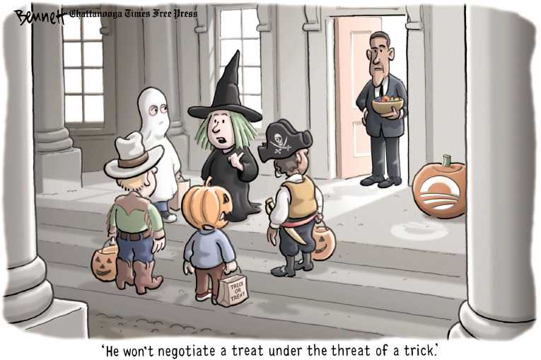 Political/Editorial Cartoon by Clay Bennett, Chattanooga Times Free Press on Nation Celebrates Halloween