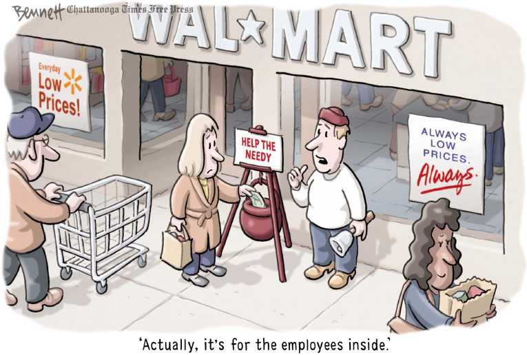 Political/Editorial Cartoon by Clay Bennett, Chattanooga Times Free Press on Tough Shopping Season Predicted