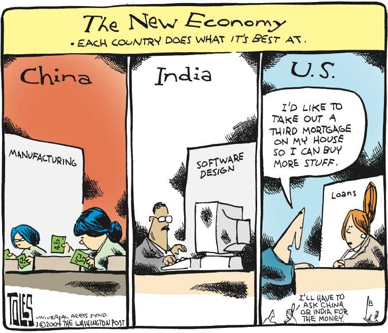 Political/Editorial Cartoon by Tom Toles, Washington Post on Stock Market Reaches 16,000
