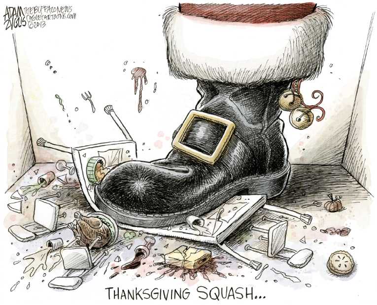 Political/Editorial Cartoon by Adam Zyglis, The Buffalo News on America Celebrates Thanksgiving